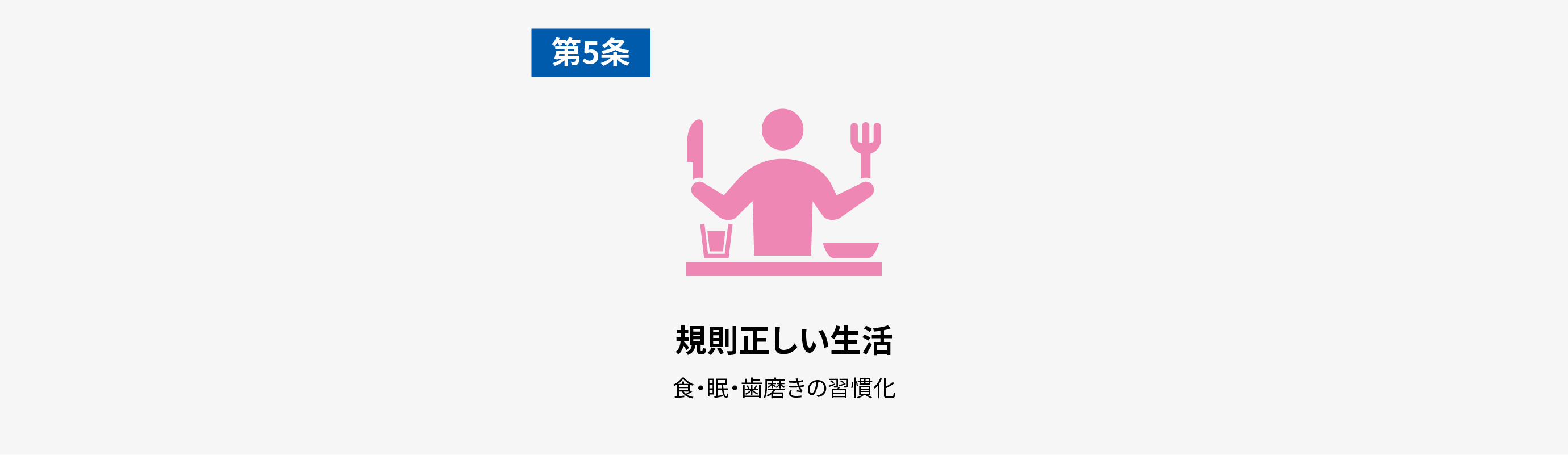 第5条　規則正しい生活　食・眠・歯磨きの習慣化